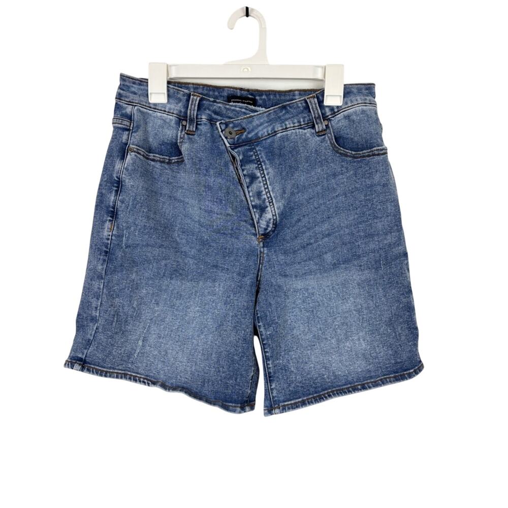 Universal Standard Denim Shorts Women’s Size 12 Blue Asymmetrical Fly  Casual